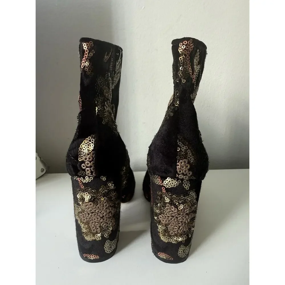 Aldo Sequin Embellished Ankle Boots Size 6.5 - Picture 6 of 9